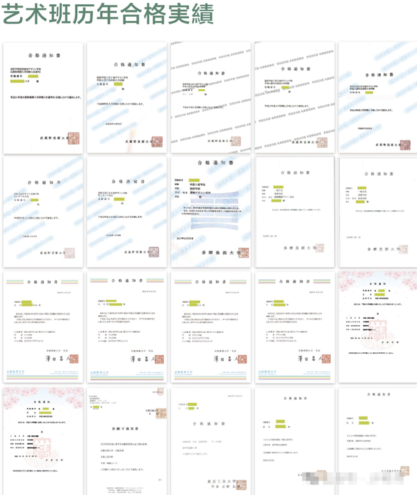 上海常青日本高中艺术班历年合格实绩